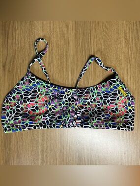 Women’s Geometric Neon Print Bikini Top